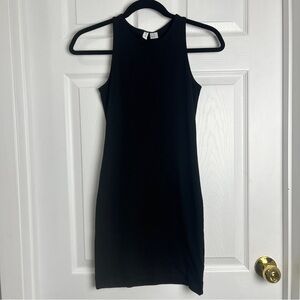 Divided Black Sleeveless Fitted Mini Dress